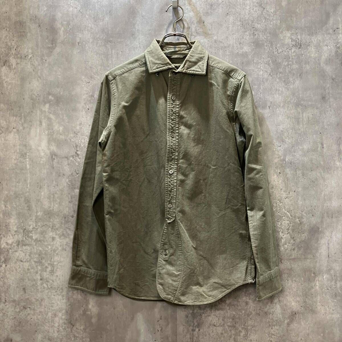 NIGEL CABOURN BRITISH OFFICERS SHIRT size 48 カーキ ナイジェル