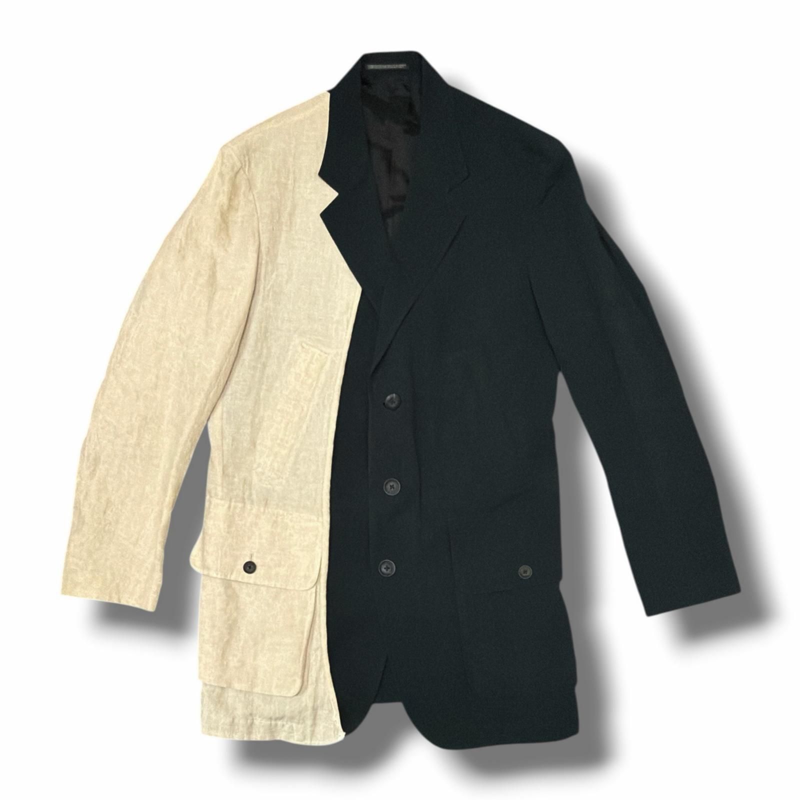参考上代145200円 Yohji Yamamoto POUR HOMME 22SS 右前耳使い箱ポケ 