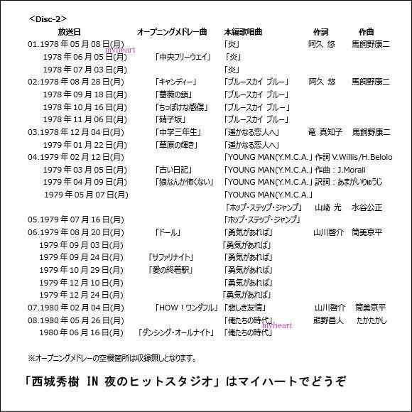 未開封新品 特典ミニクリアファイル付 西城秀樹 IN 夜のヒットスタジオ 