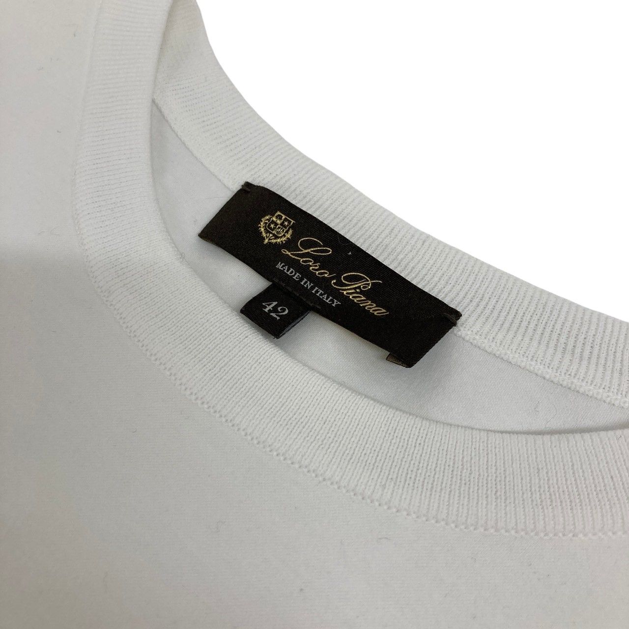 LoroPiana/ロロピアーナ/コットンTシャツ/サイズ42/ホワイト/MY-T/FA05498/レディース/RS0968 Optical White Cotton My-T T-Shirt - Smart casual women's t-shirts