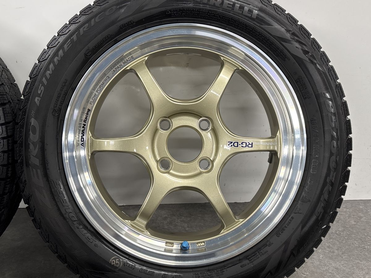 バリ溝】アドバンレーシング RG-D2 15in 6J +45 PCD100 ピレリ アイス 