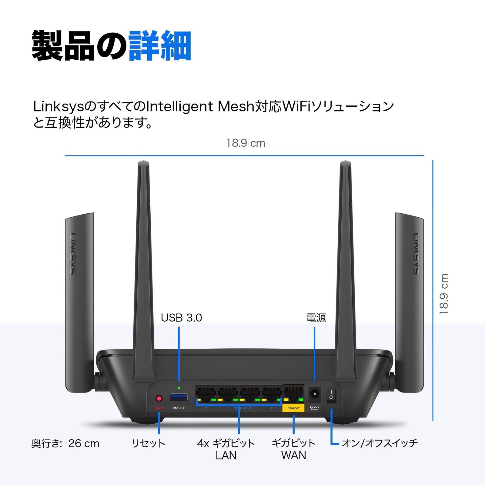 WiFi 無線ルーター Linksys(リンクシス) AC3000 ゲーミングメッシュWi-Fi 5ルーター