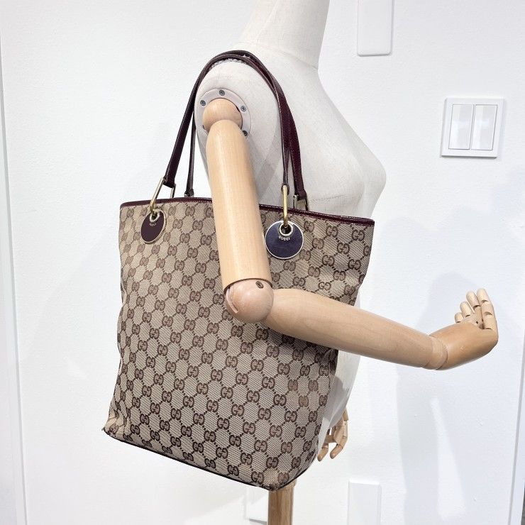 GUCCI グッチ GGキャンバス ハンドバッグ ゴールド金具 バッグ GUCCI