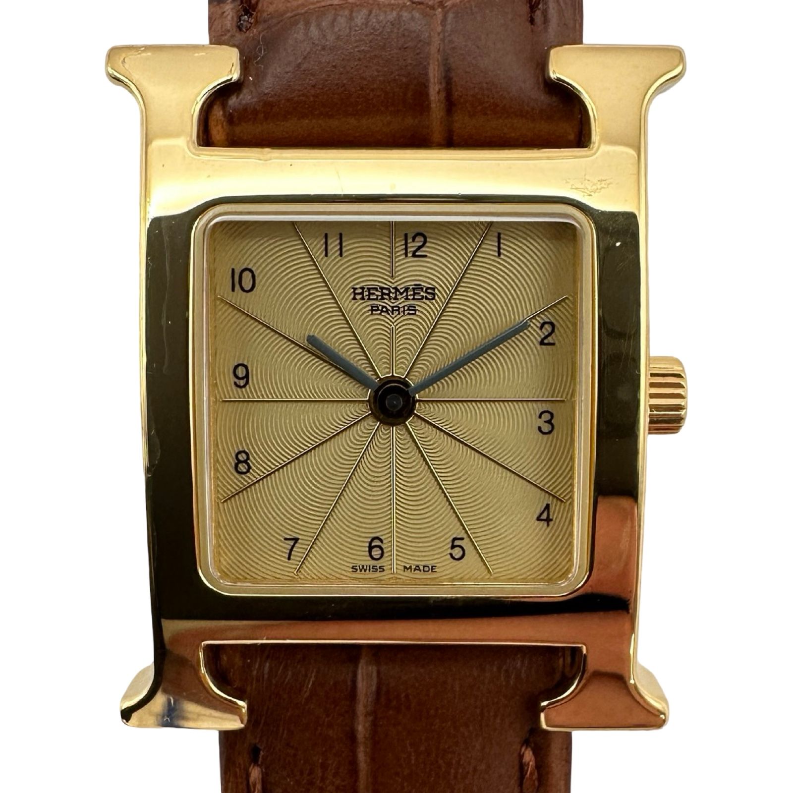 エルメス HERMES Hウォッチ HH1.201 ゴールド ステンレススチール 