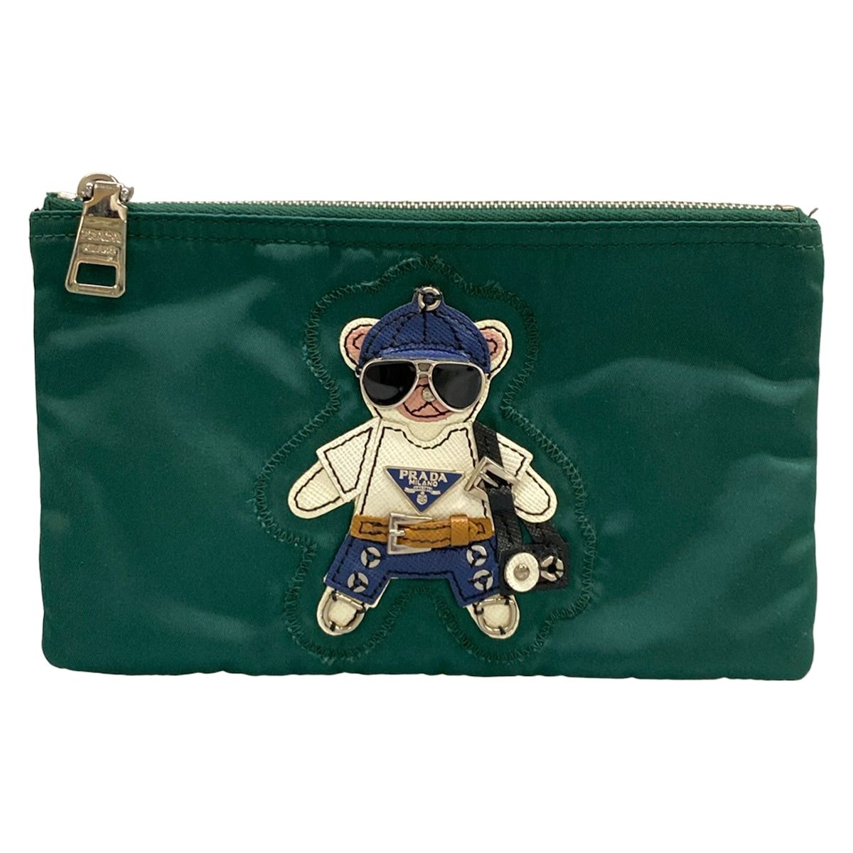 PRADA(プラダ) ポーチ - ダークグリーン クマ - メルカリ