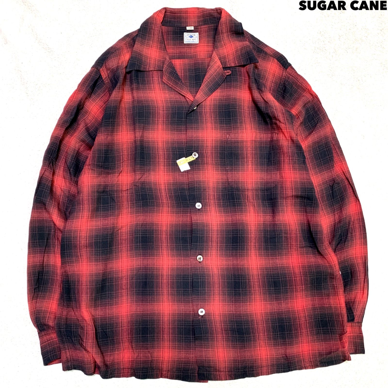 SUGAR CANE RAYON CHECK OPEN SHIRT レーヨンチェックオープンシャツ 
