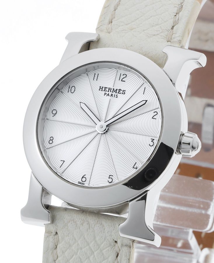 エルメス / HERMES　Hウォッチ ロンド　HR1.210　ホワイト　クオーツ 【中古】 HERMES - エルメス / HERMES Hウォッチ ロンド HR1.210 ホワイト