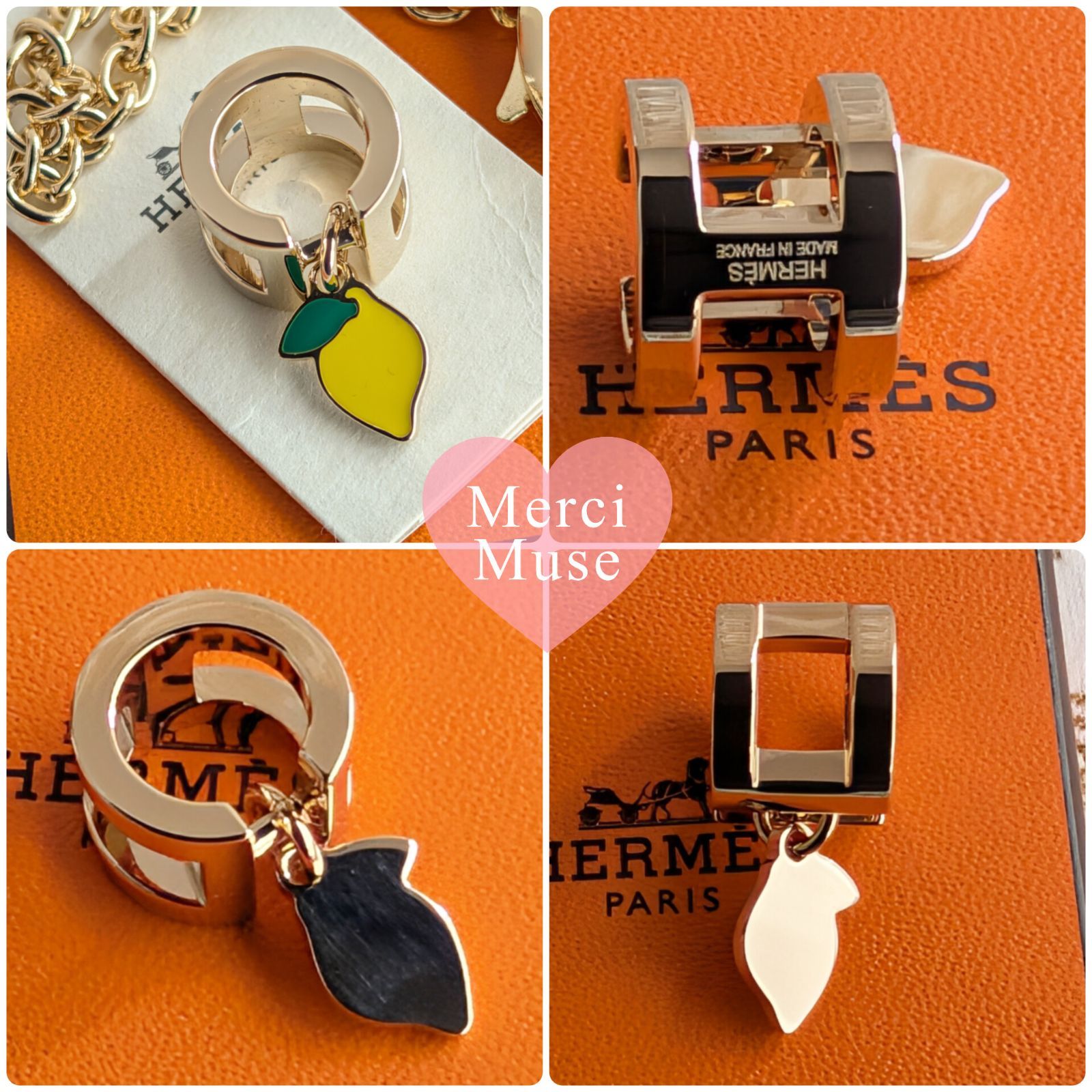 ❤未使用品❤ツイリーリング ミニHシトロン ゴールド金具 エルメス