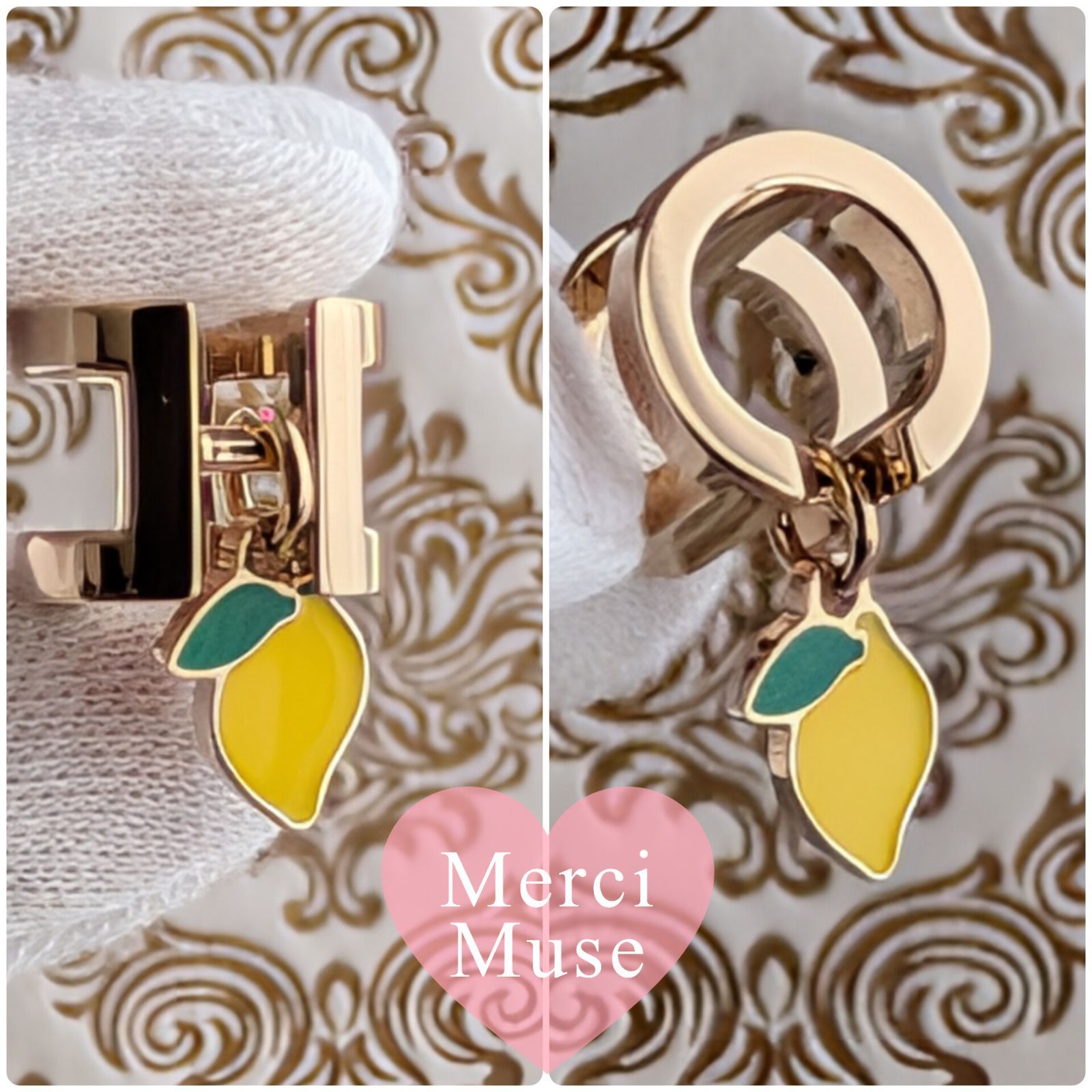❤未使用品❤ツイリーリング ミニHシトロン ゴールド金具 エルメス