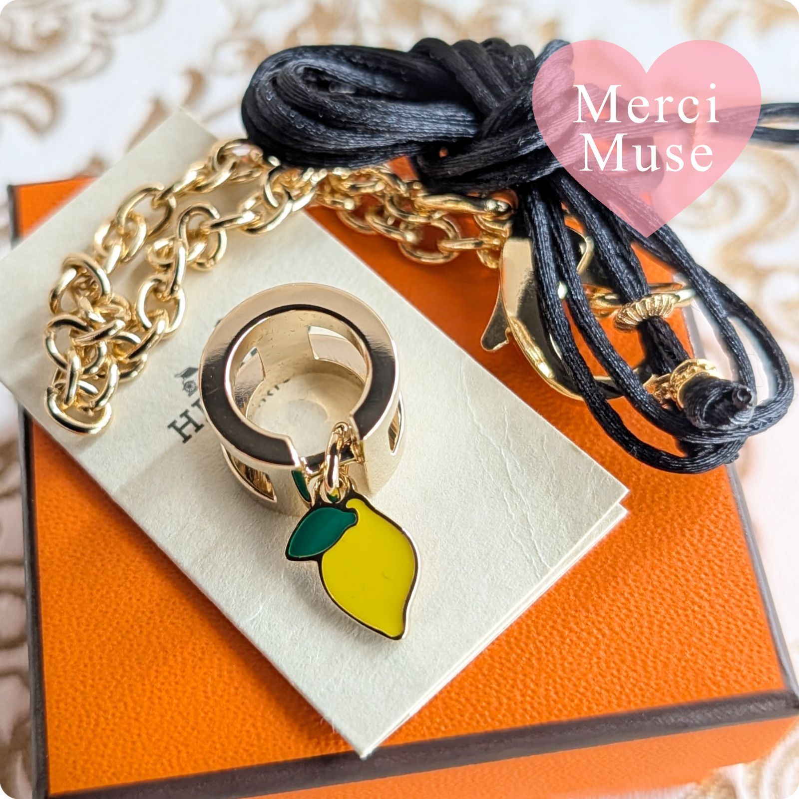 ❤未使用品❤ツイリーリング ミニHシトロン ゴールド金具 エルメス