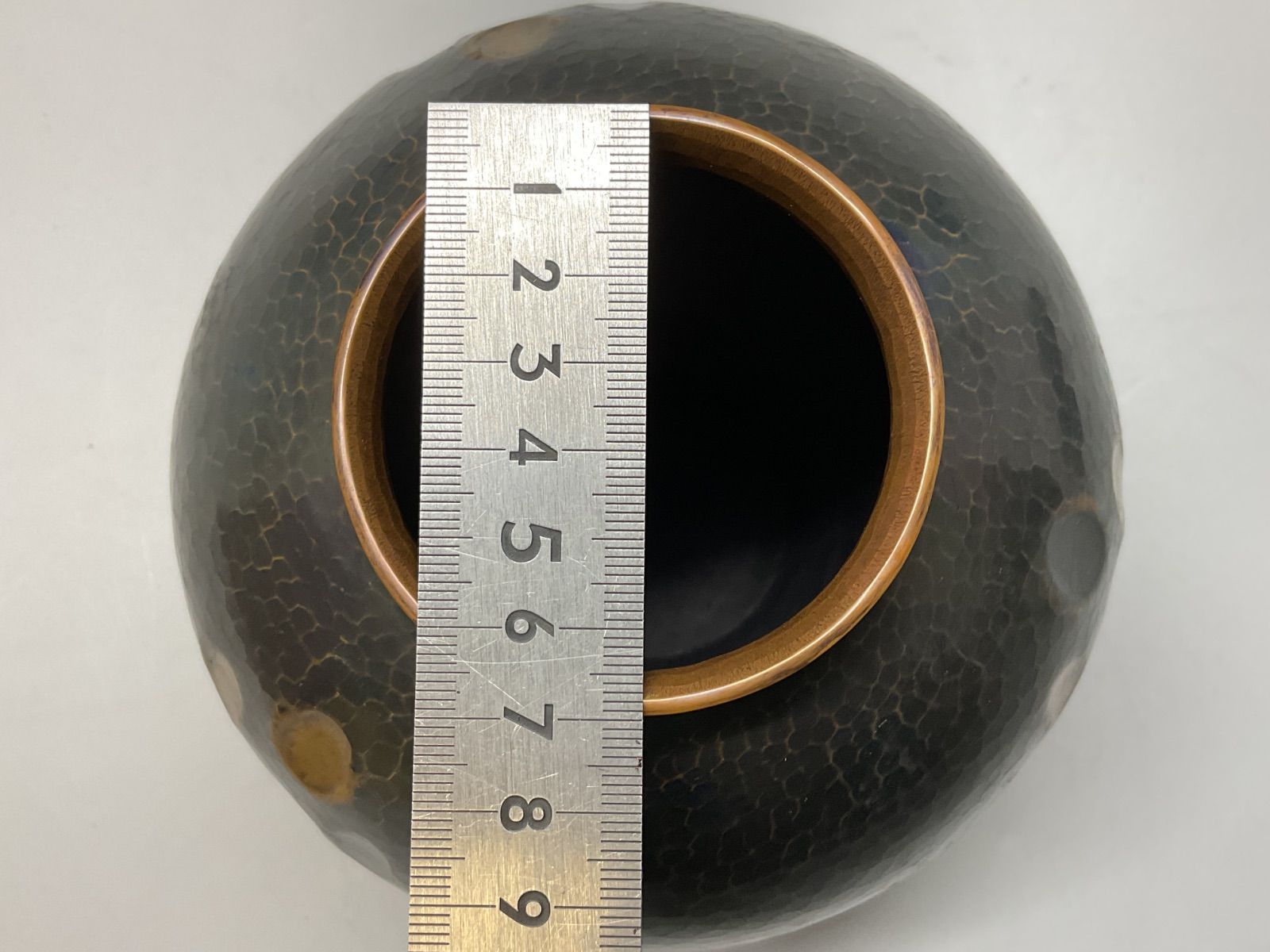 ○○玉川堂 打出肌 鎚起銅製 花瓶 共箱付 花器 花入 華道具 茶道具 (約