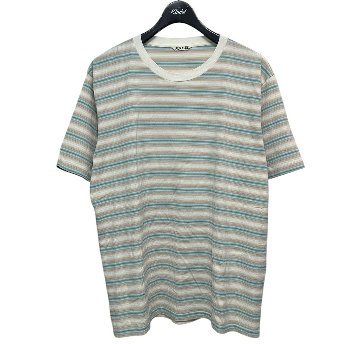 トップス AURALEE 25AW GRADIENT STRIPE T A25AT02GJ AURALEE 25AW GRADIENT STRIPE JERSEY TEE FADE BLUE STRIPE