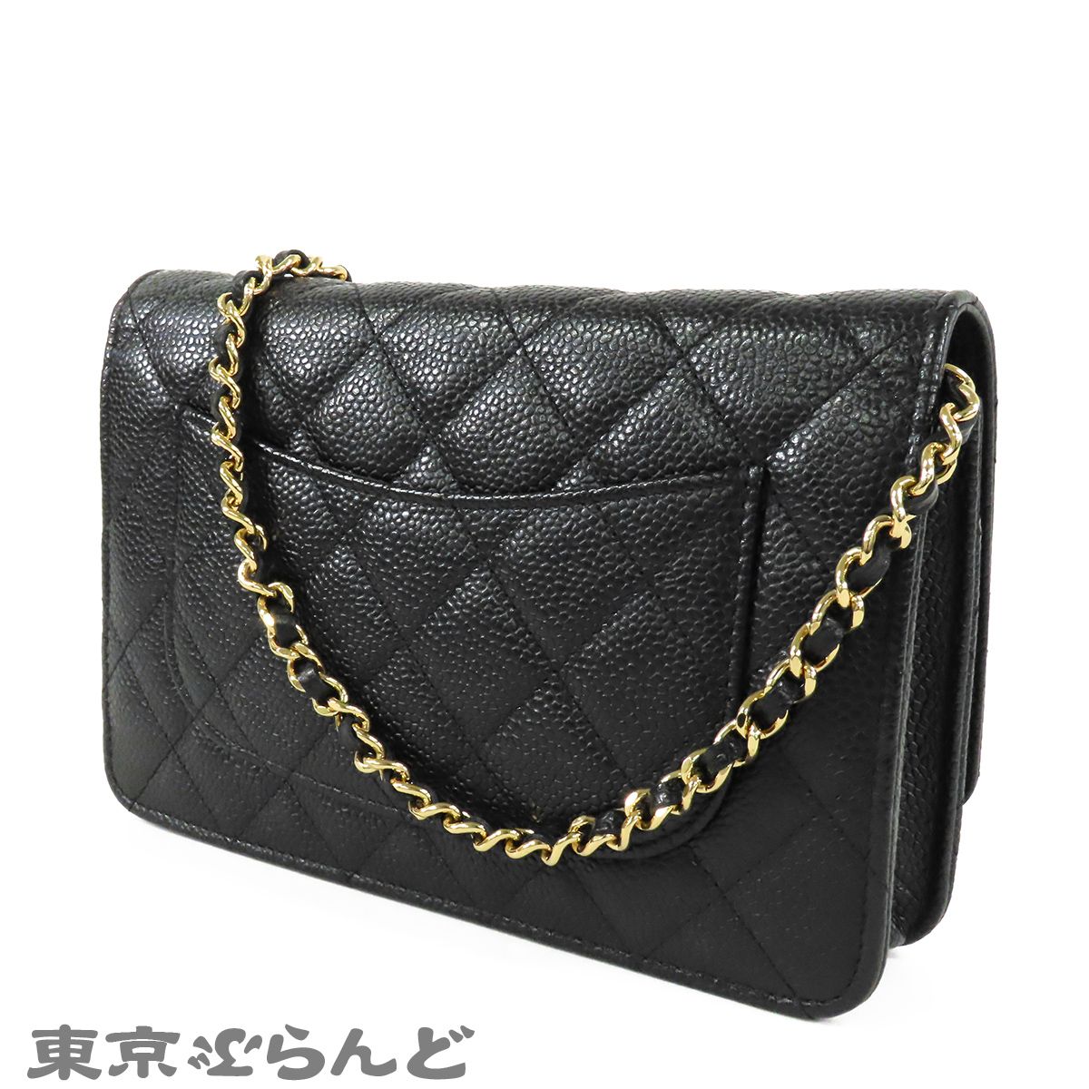 シャネル CHANEL チェーンウォレット ブラック 黒 ゴールド金具