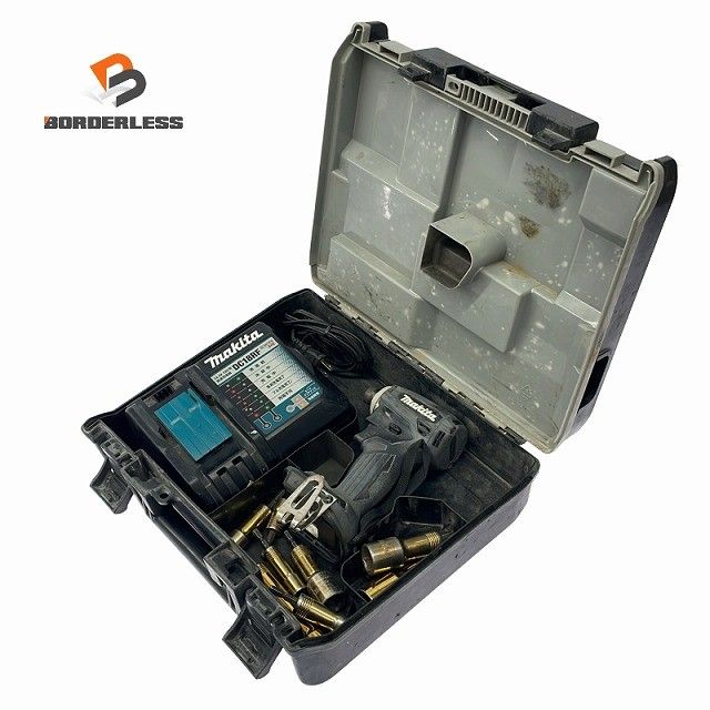 ☆中古品☆makita マキタ 14.4V 充電式インパクトドライバー TD162D 急速充電器 DC18RF TAJIMA ソケット9個付 ...