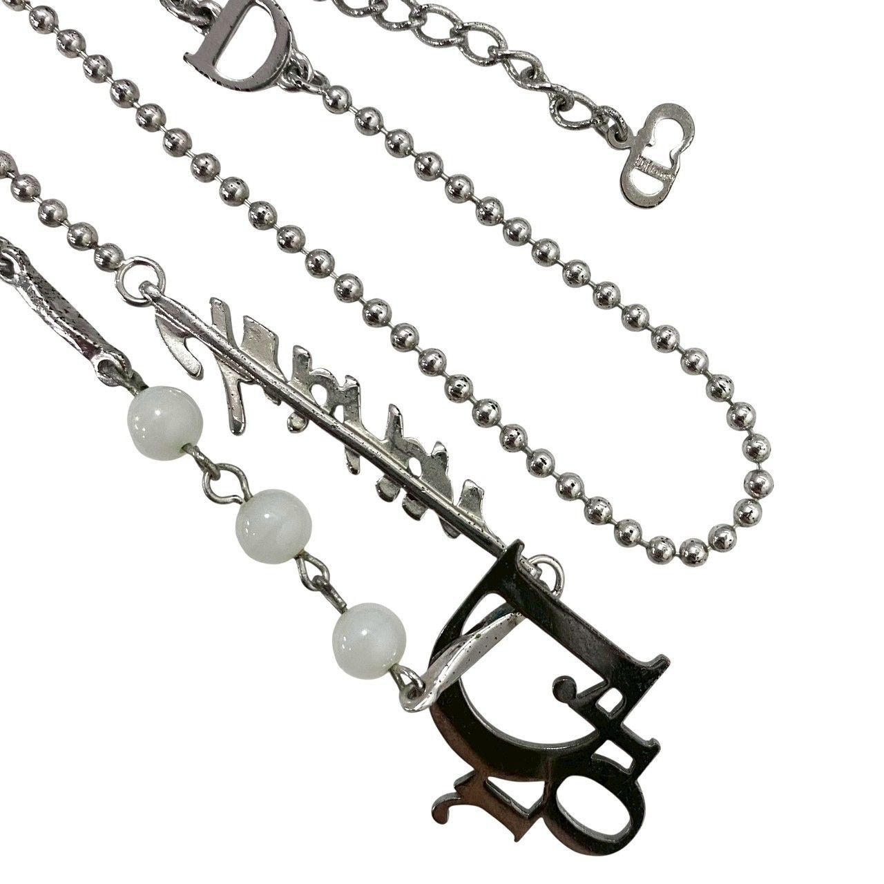 Dior】ロゴ ネックレス シルバーカラー ペンダント ヴィンテージ