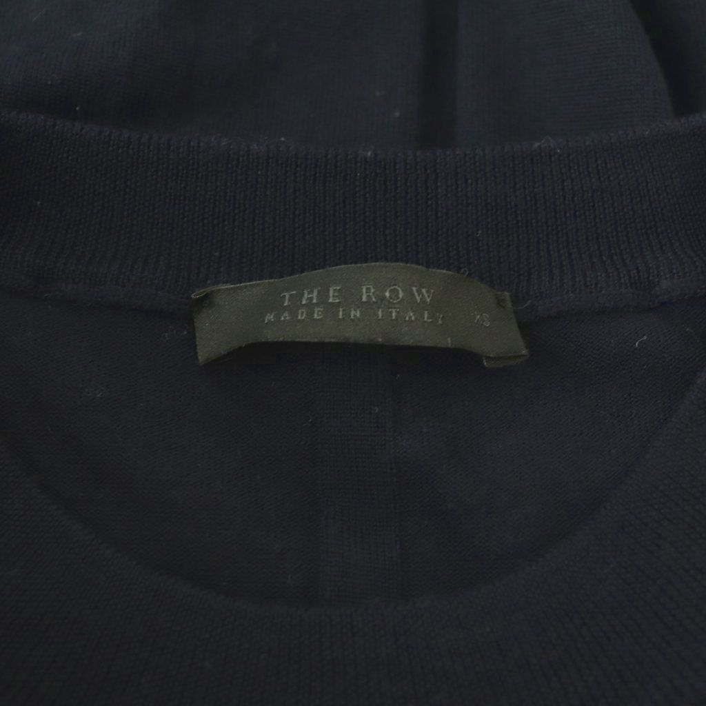 THE ROW ニット セーター 長袖 ウール カシミヤ混 XS 紺 ネイビー ザロウ THE ROW ニット セーター 長袖 ウール カシミヤ混 クルーネック