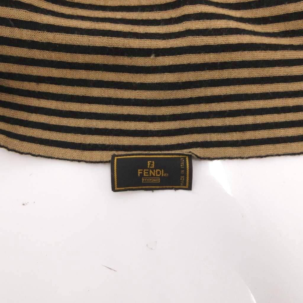 フェンディ FENDI ストール マフラー ズッカ柄 バイカラー ベージュ