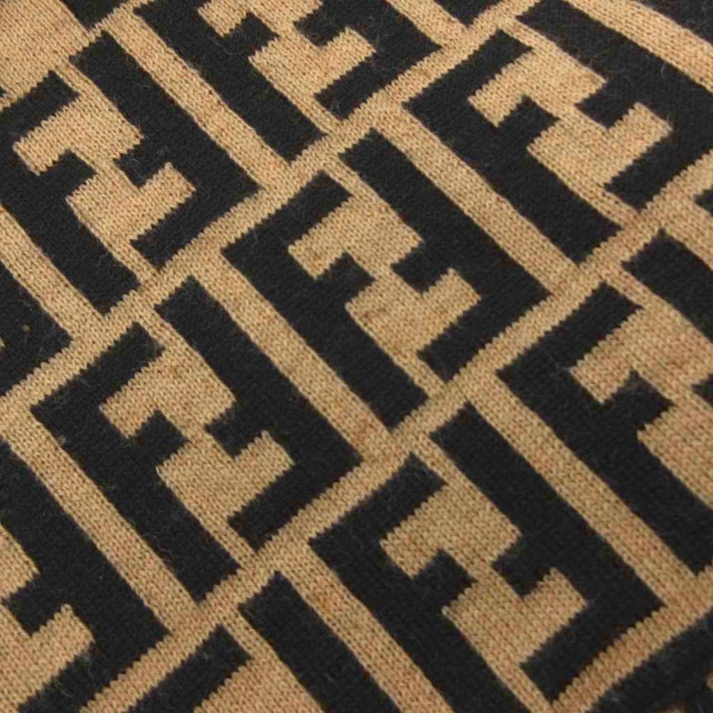 フェンディ FENDI ストール マフラー ズッカ柄 バイカラー ベージュ