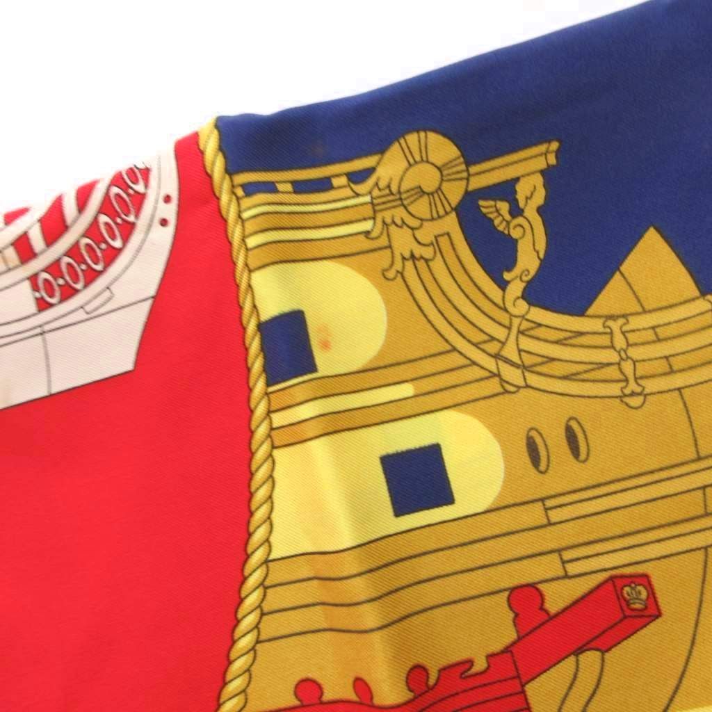エルメス HERMES PROUES プロテウス スカーフ カレ90 ロゴ 総柄 シルク