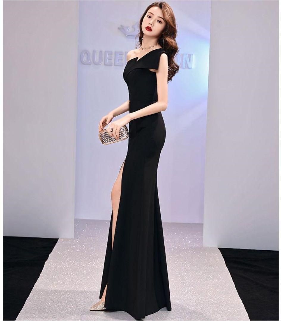 新品 未使用 レディース ファッション系 パーティードレス ロング キャバドレス パーティードレス 結婚式 スリット 赤