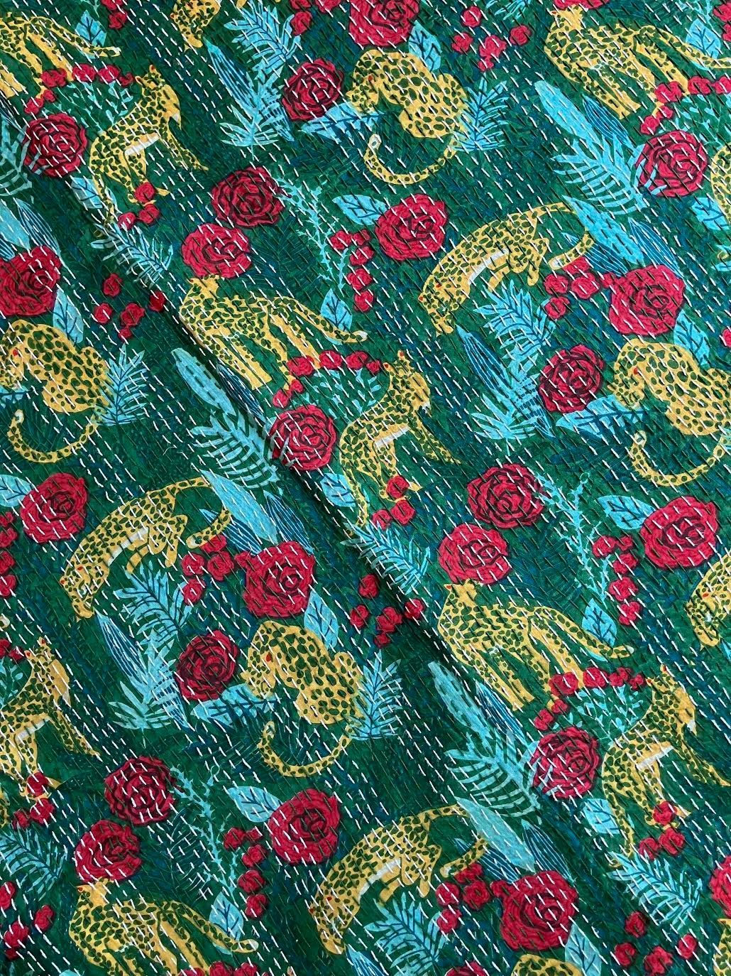 カンタキルト マルチカバー #99 Green Leopard Rose Garden - メルカリ