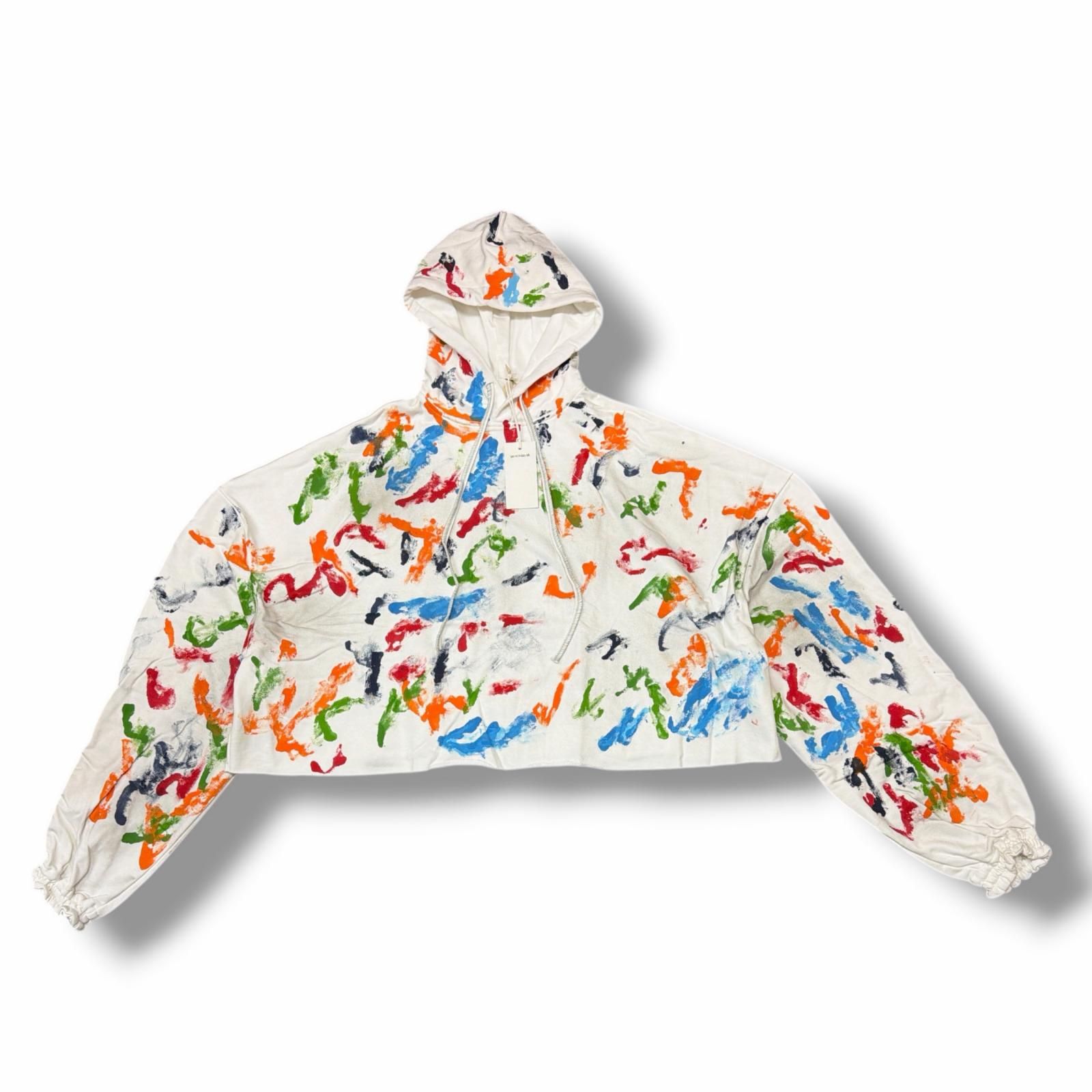 参考上代35200円 未使用 SHINYAKOZUKA  25SS ORDINARY SHORT GIANT HOODIE WITH HAND PAINTING ジャイアントフーディー スウェットパーカー シンヤコヅカ 2501SK117P COLOURLESS WHITE S （11461M） 参考上代35200円 未使用 SHINYAKOZUKA 25SS ORDINARY SHORT GIANT