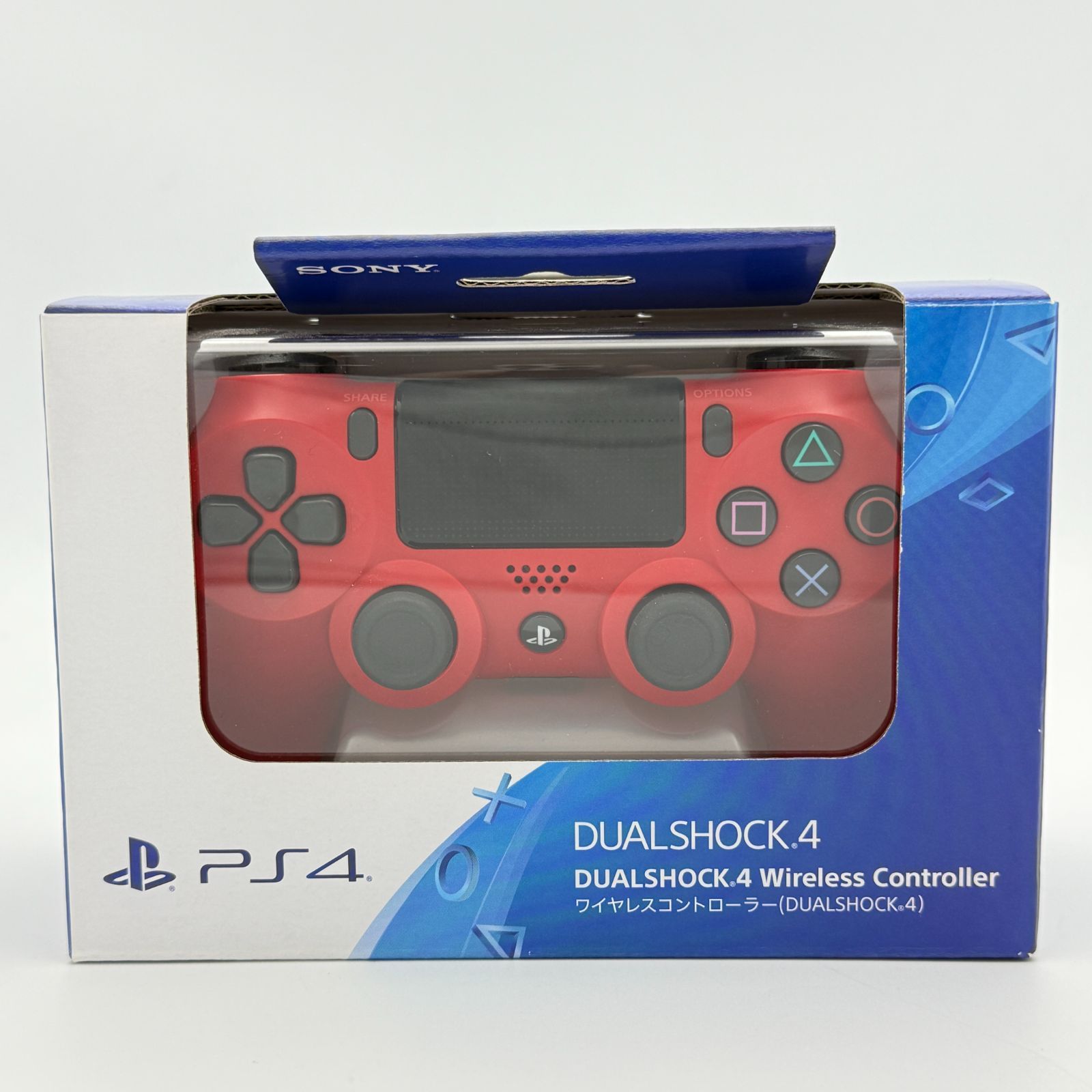 美品】PS4 純正 ワイヤレスコントローラー DUALSHOCK4 マグマレッド