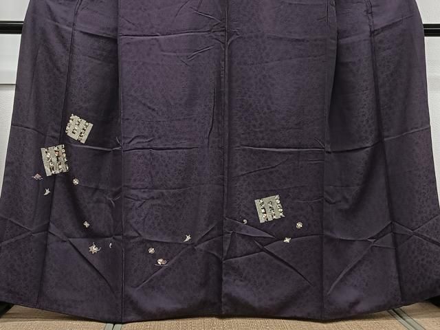 平和屋着物●上質な小紋　源氏香　黒地　金彩　正絹　逸品　AABF3033cs 平和屋着物○上質な小紋 源氏香 黒地 金彩 正絹 逸品 AABF3033cs