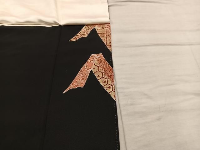 平和屋着物□豪華黒留袖 駒刺繍 飛鶴花文 金彩 正絹 逸品 BAAX1440mz