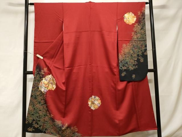 平和屋着物□豪華振袖 御所車花丸文 暈し染め 金彩 正絹 逸品