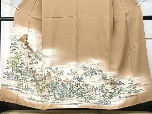 平和屋着物□豪華色留袖 作家物 寿光織 大名行列之図 暈し染め 金糸