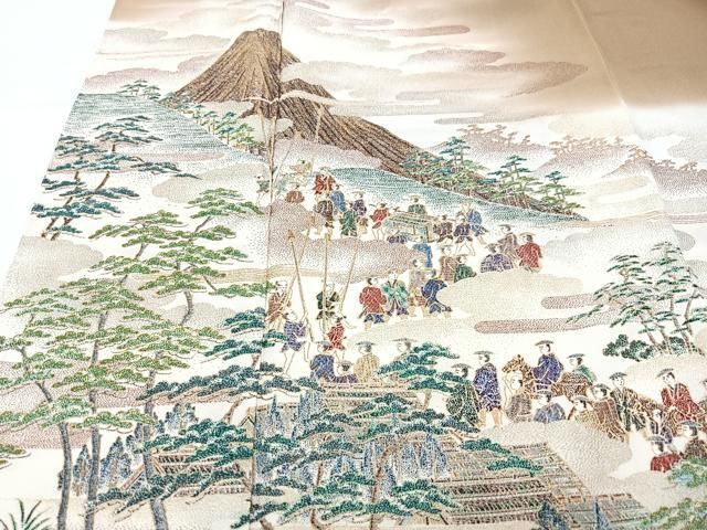 平和屋着物□豪華色留袖 作家物 寿光織 大名行列之図 暈し染め 金糸