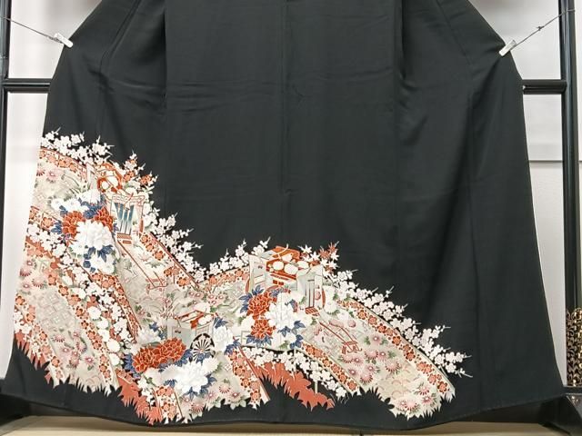 平和屋着物□豪華黒留袖 花車文 金彩 正絹 逸品 CABF4992xe - メルカリ
