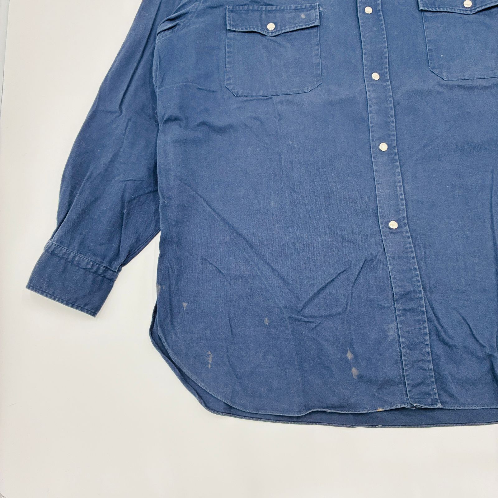 希少90年代アーカイブ COMME des GARCONS HOMME コムデギャルソンオム 80s 90s シャツ L相当 ネイビー 希少アーカイブ