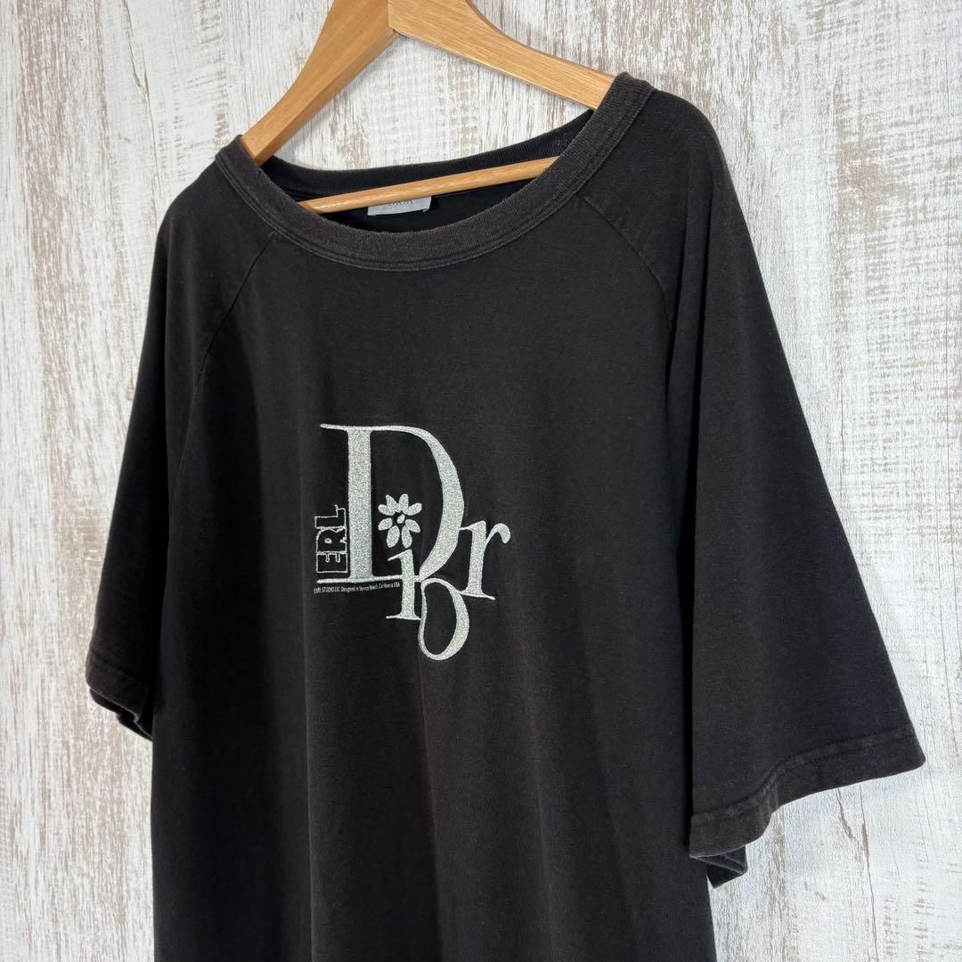 Dior Homme ディオールオム ERL コラボ ロゴ刺繍 Tシャツ ビッグ Dior×ERL ロゴ刺繍Tシャツ