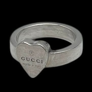 GUCCI シルバー925 ハートリング GUCCI グッチ 指輪 リング ハート型 AG925 シルバー 実寸6号