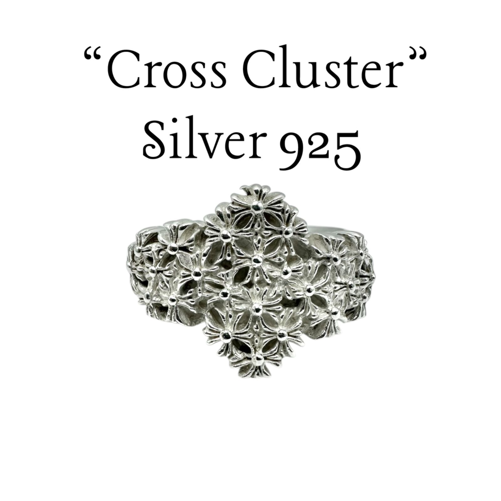 圧巻の迫力】クロス 十字架 Silver 925 刻印 Design Ring シルバー