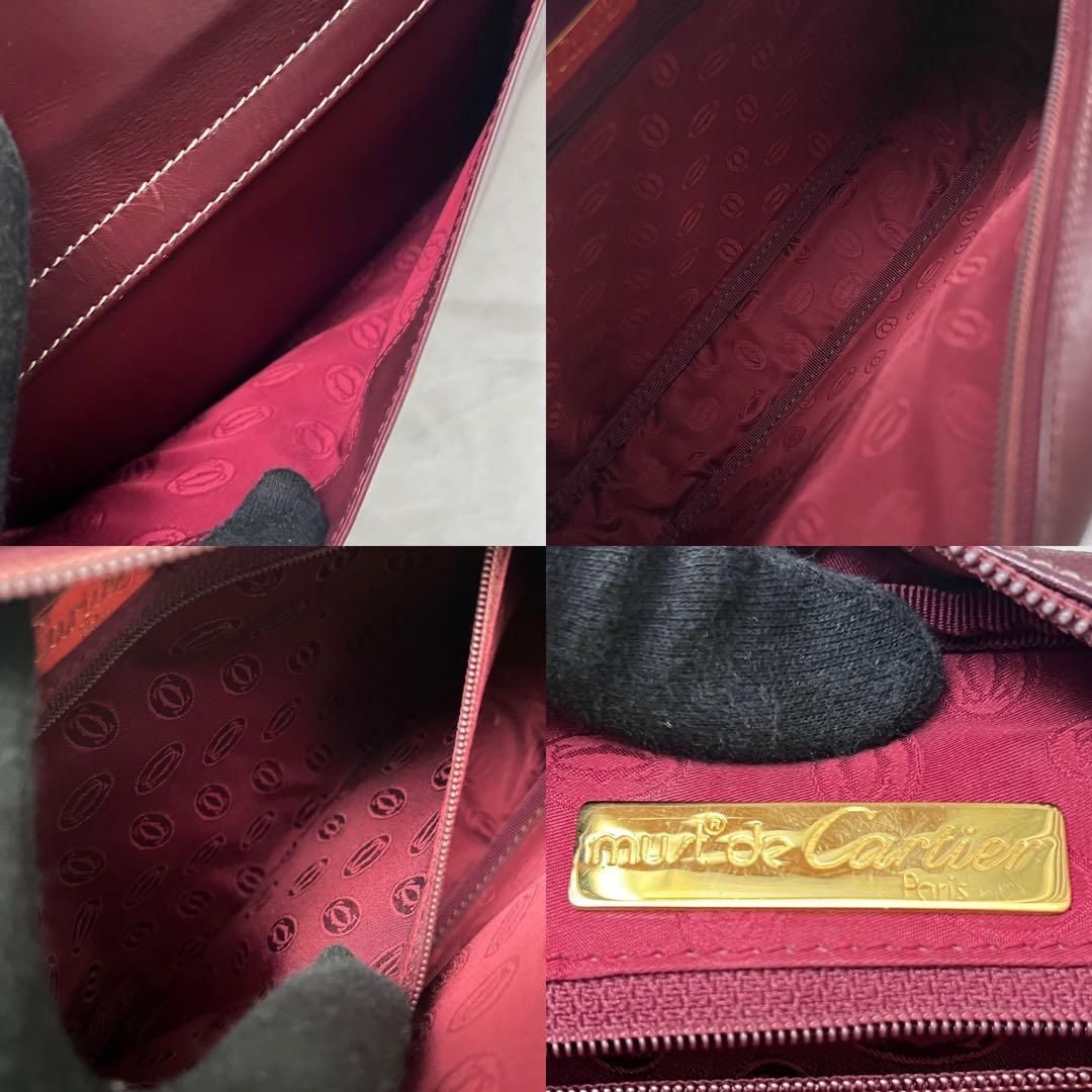 ◇美品◇カルティエ マストライン 横長ショルダーバッグ ボルドー 