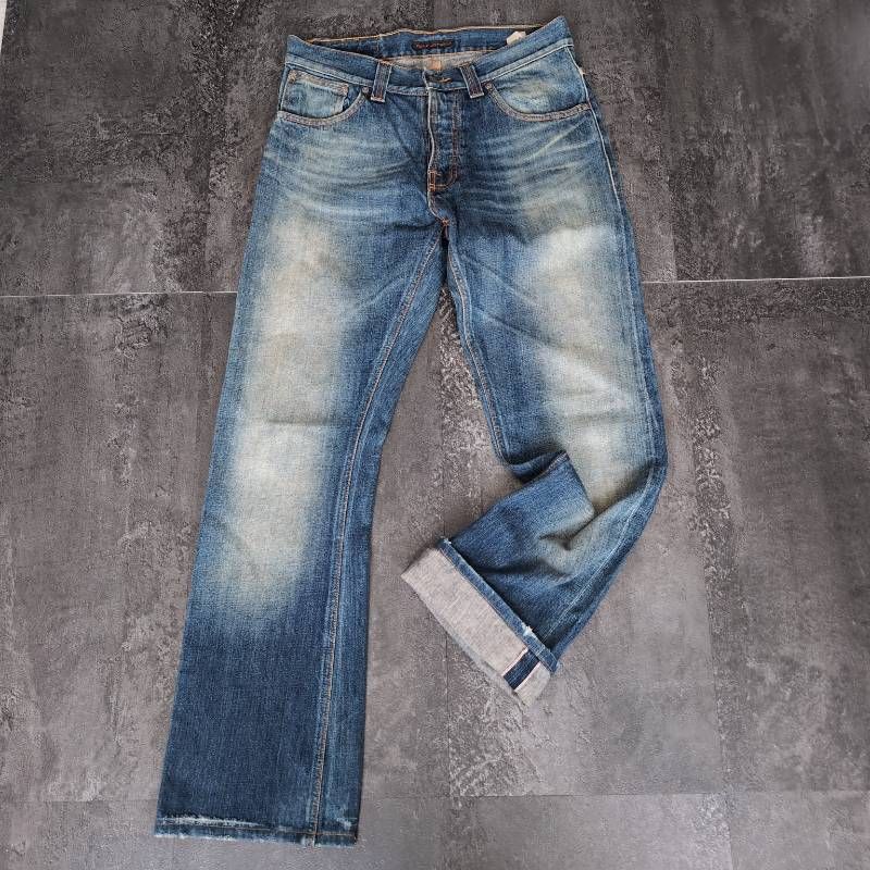 Nudie Jeans Selvedge Regular Ralf Straight Denim Mens W30 Blue 
