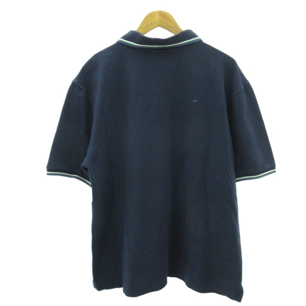 ダイム DIME ポロシャツ カットソー ロゴ刺しゅう 紺 ネイビー XL
