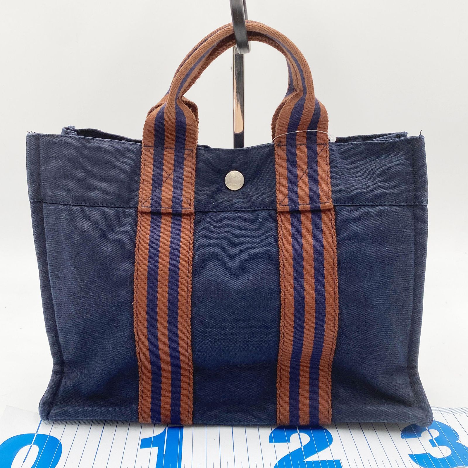 エルメス HERMES トートPM フールトゥ キャンバス ネイビートート