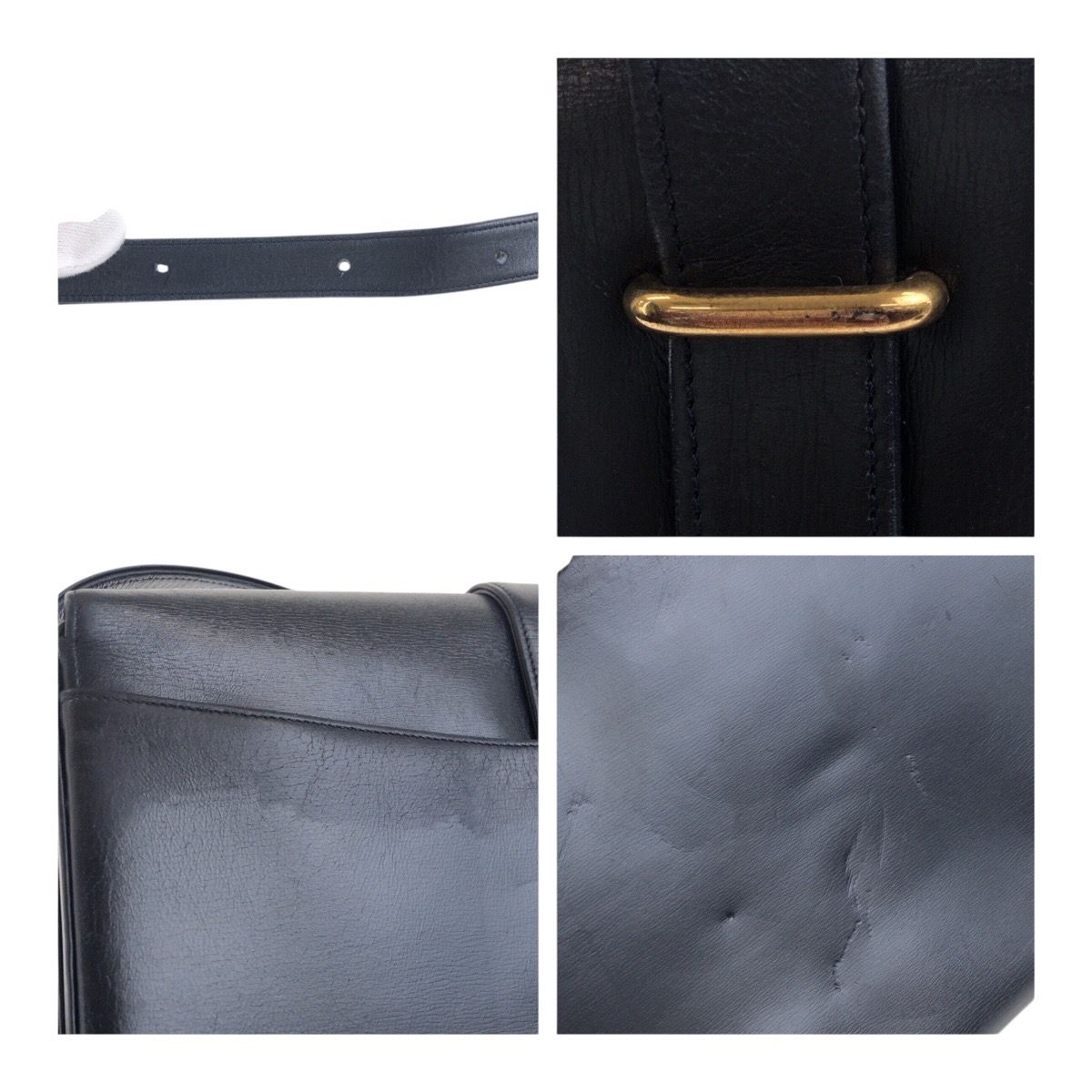 美品 CARTIER カルティエ サファイアライン ブラック 黒 ゴールド金具 レザー ショルダーバッグ ポシェット レディース 505026 【中古】 Cartier - 美品 CARTIER カルティエ サファイアライン ブラック 黒