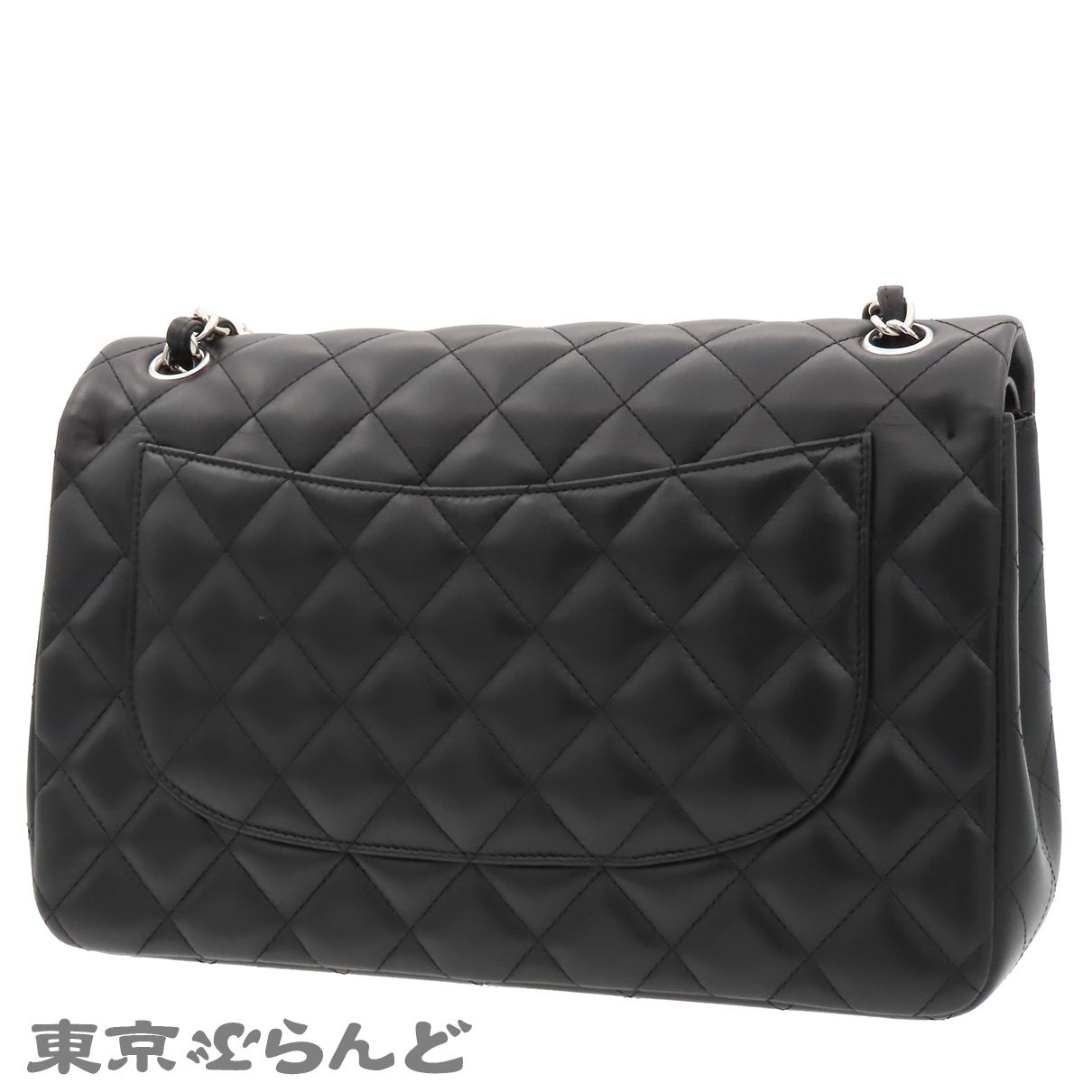シャネル CHANEL A58600 ブラック シルバー金具 ラムスキン デカ 
