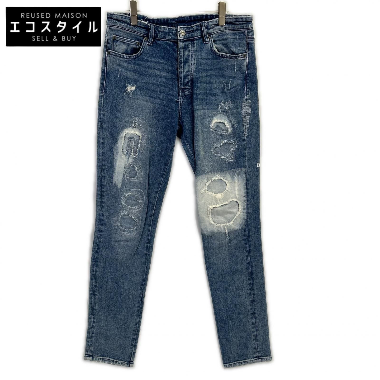 KSUBI スビ ﾗｲﾄﾌﾞﾙｰ ﾀﾞﾒｰｼﾞ加工 ﾃﾞﾆﾑﾊﾟﾝﾂ 33 - メルカリ