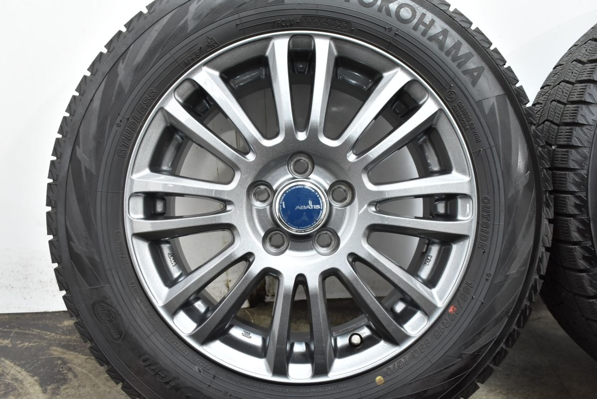 バリ溝 美品】ABATIS 15in 6J +43 PCD100 ヨコハマ アイスガード iG70 