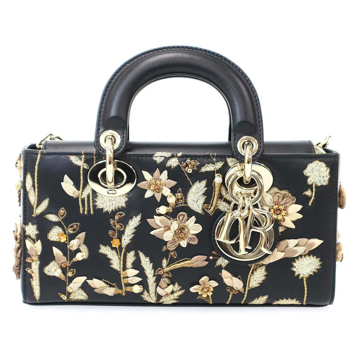 Christian Dior クリスチャンディオール Lady D-Joy Bag Ombres Florales エンブロイダリー レディ ジョイショルダーバッグ  ブラック Christian Dior クリスチャンディオール Lady D-Joy Bag Ombres