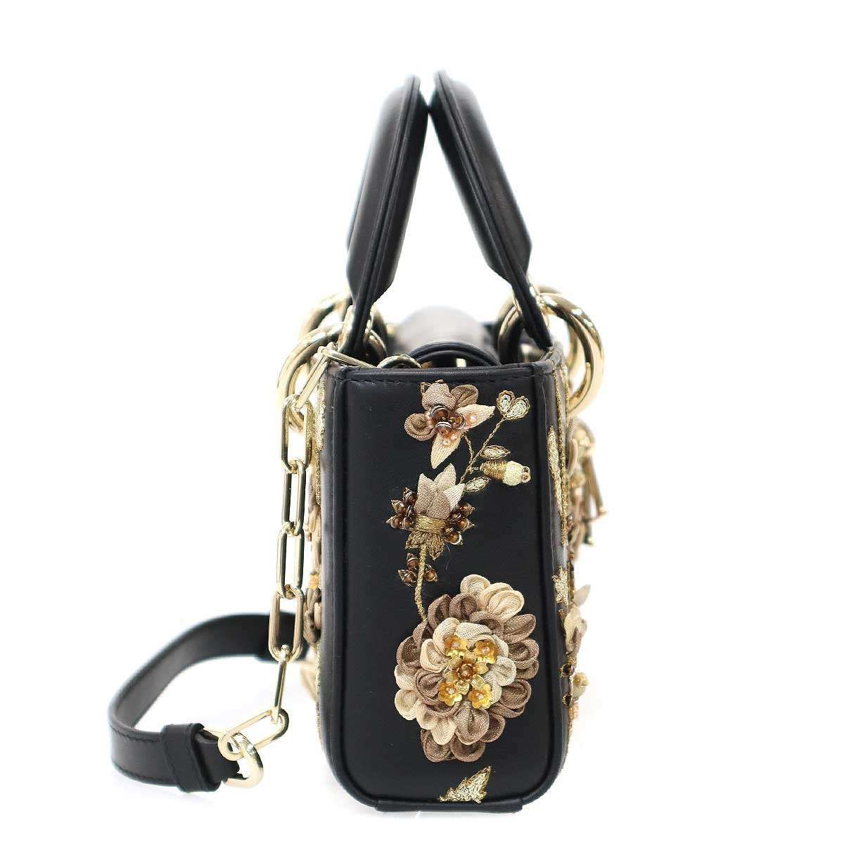Christian Dior クリスチャンディオール Lady D-Joy Bag Ombres Florales エンブロイダリー レディ ジョイショルダーバッグ  ブラック DIOR Lady D Joy Bag Black 3D Embroidered Florales Best Price