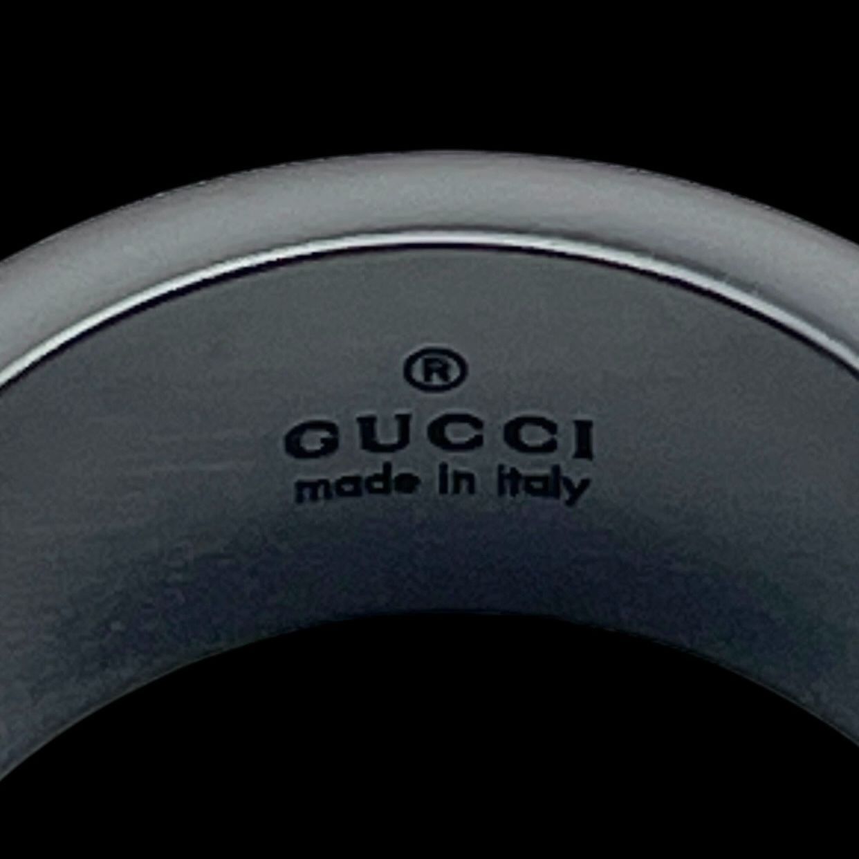 GUCCI グッチ 指輪 リング ブランテッドGリング ブラック Ag925 表記10 