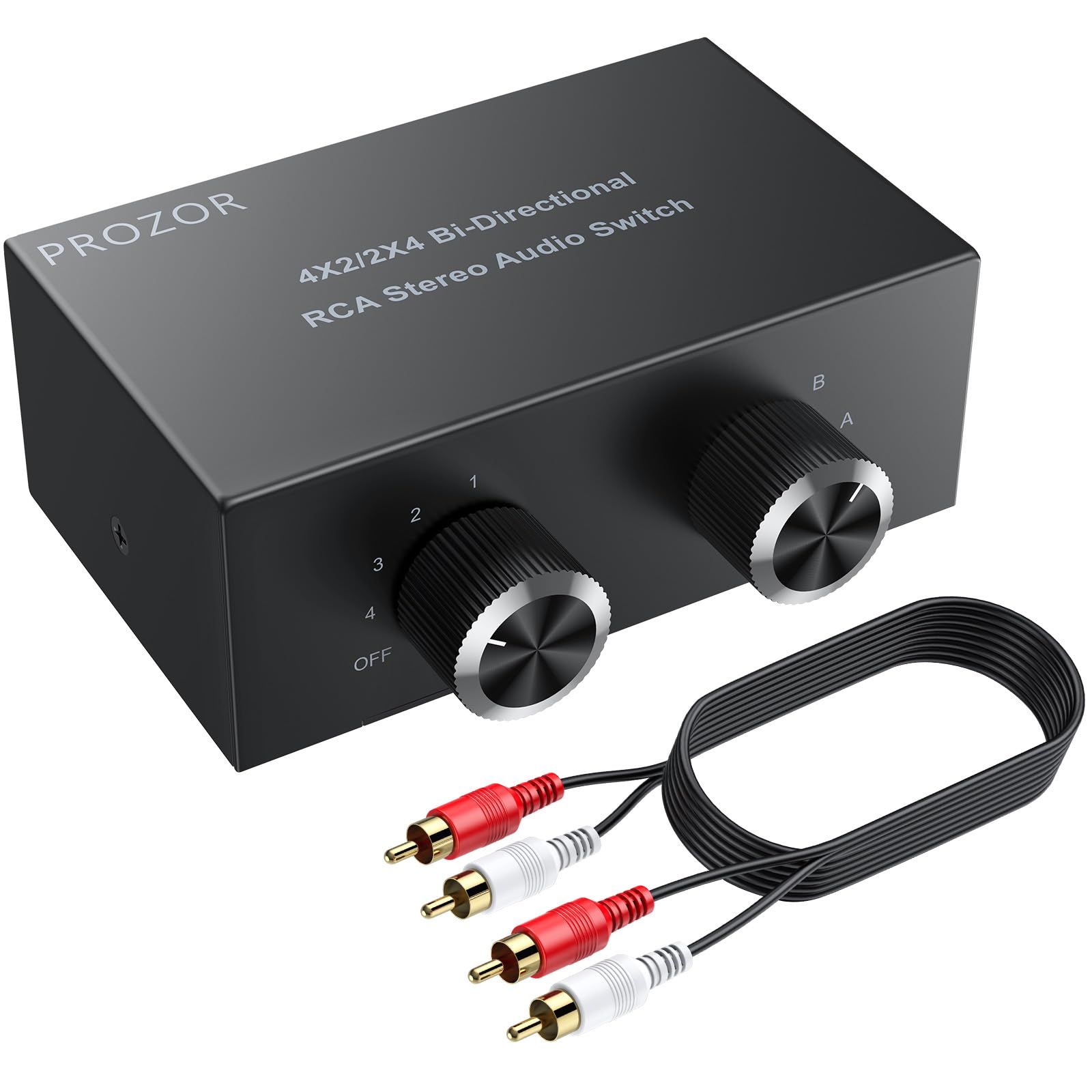 PROZOR オーディオ セレクター 4入力2出力/4出力2入力 双方向RCA