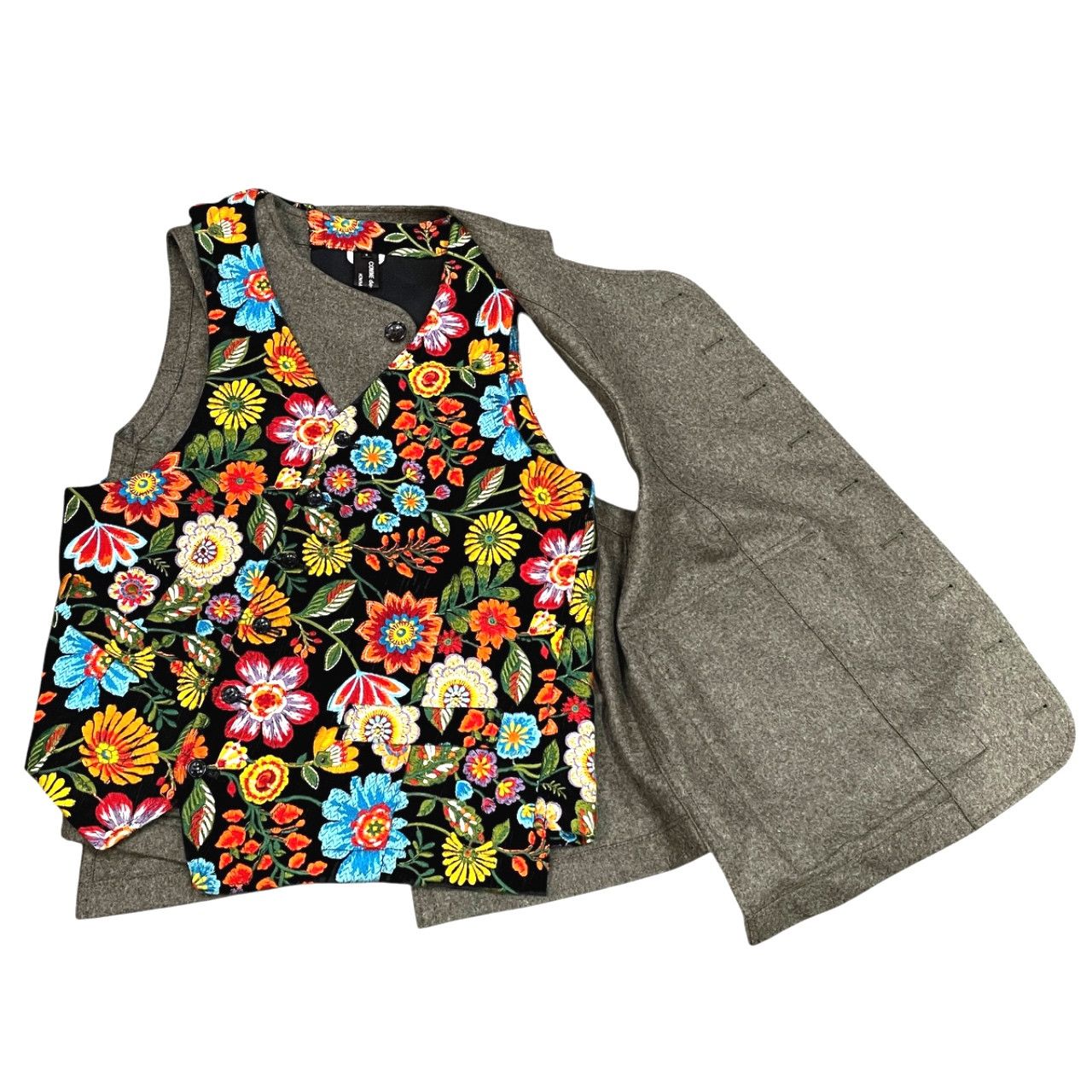 COMME des GARCONS HOMME PLUS 25AW 花柄刺繍ドッキングアシンメトリー 